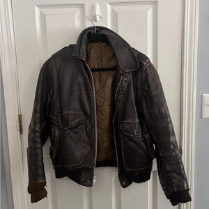 Original 1969 Brown Leather Bomber Jacket